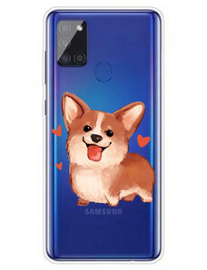 Pouzdro MFashion Samsung Galaxy A21s - průhledné - pejsek