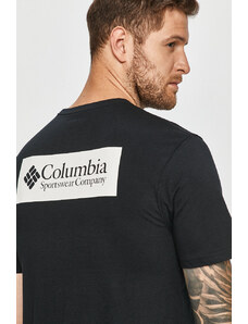 Bavlněné tričko Columbia North Cascades černá barva, s potiskem, 1834041