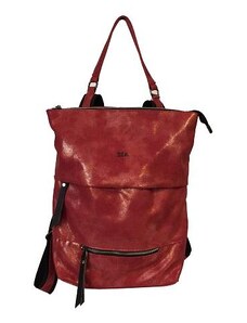 KAREN ZIA Design - Třpytivý textilní dámský batoh / kabelka ZK49 červená