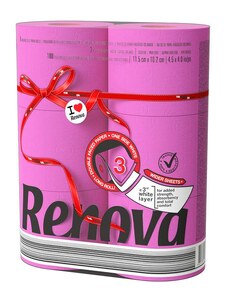 RENOVA Toaletní papír Maxi tmavě růžový 3-vrstvý, 6 ks