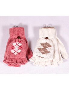 Zimní dámské textilní rukavice Sulo ZRD012 růžová, béžová, šedá