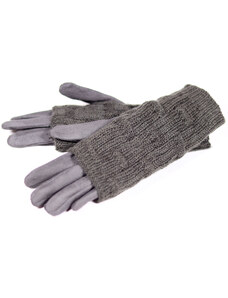 Zimní dámské textilní rukavice Keijo ZRD018 šedá, bordó