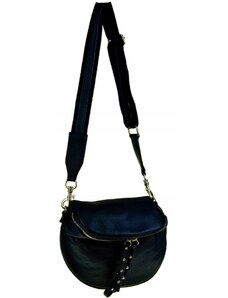 Karen Collection - Malá kožená dámská kabelka / crossbody - listonoška KR01 tmavo modrá