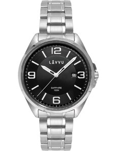 LAVVU Pánské hodinky se safírovým sklem HERNING Black LWM0092