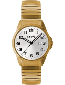 LAVVU Pánské pružné hodinky STOCKHOLM Big Gold LWM0025