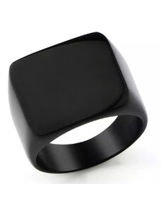 Černý ocelový prsten - čtvercový / ALL BLACK