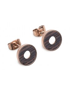 BeWooden Náušnice s dřevěným detailem Rose Earrings Circle