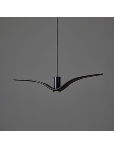 Brokis PC1111 Night Birds Exterior, závěsné svítidlo z ručně zpracovaného skla, 6,5W LED, šedé kouřové sklo-masiv, délka 78cm, IP54