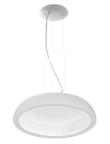 Stilnovo 8536 Reflexio_P, bílé závěsné svítidlo se skrytým zdrojem světla, 37W LED stmívatelné 3000K, prům. 46cm
