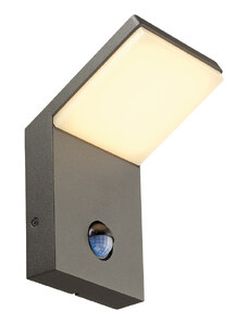 SLV 232915 Ordi, nástěnné venkovní svítidlo se senzorem, 9W LED, 3000K, antracit, výška 16,5cm, IP44