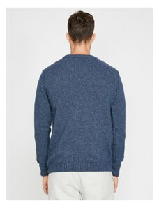 Koton Men's Blue Patterned Sweater