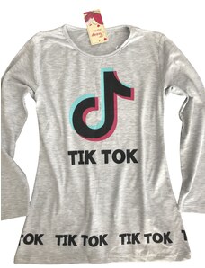 TIKTOK triko ŠEDÉ