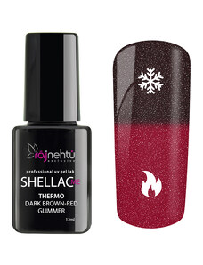 Ráj nehtů UV gel lak Shellac Me Thermo 12ml - Dark Brown-Red Glimmer