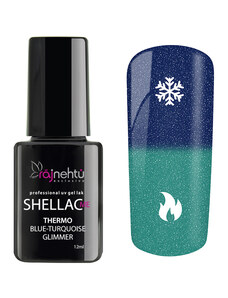 Ráj nehtů UV gel lak Shellac Me Thermo 12ml - Blue-Turquoise Glimmer