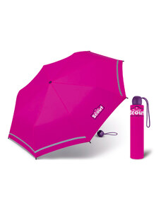 Scout BASIC PINK dívčí skládací deštník s reflexním proužkem