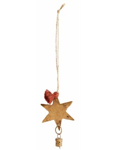 Madam Stoltz Závěsná vánoční dekorace Star Antique Gold