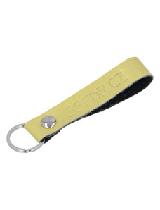 Kožená klíčenka poutko na klíče žlutá - SSFDR Azuro žlutá