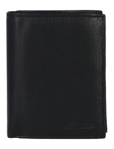 Bellugio Praktická a jednoduchá pánská kožená peněženka Henrich, černá