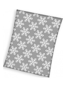 TipTrade (CZ) Vánoční flísová deka s vločkami - fleece 180 gsm - 130 x 170 cm