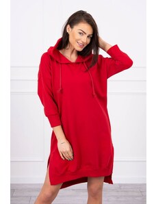 Oversize mikinové šaty Červené
