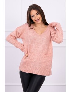 Kesi Sweater with decorative pockets powdered pink