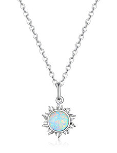 P&J Jewellery Stříbrný náhrdelník Slunce z opálu SN26