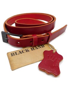 Dámský červený kožený pásek Black Hand 069 - 50