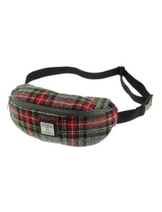 Glen Appin Ledvinka Morar Harris Tweed - Grey Red Tartan