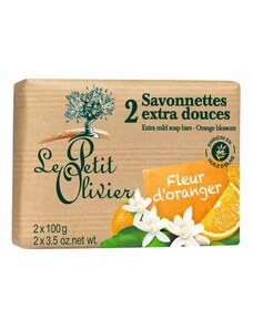 LE PETIT OLIVIER Extra Mild Soap Bars - Orange Blossom 2× 100 g