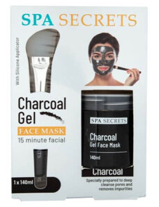 Xpel Gelová pleťová maska s aplikátorem SPA Secrets Charocal (Gel Face Mask) 140 ml