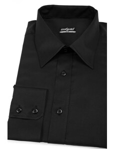 Pánská košile SLIM černá hladká bavlna Avantgard 167-23-40/182
