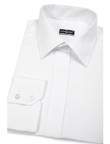 Bílá pánská košile SLIM s elegantní krytou légou Avantgard 162-1-42/194