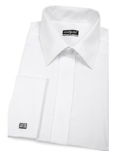 Pánská košile SLIM krytá léga Bílá hladká Avantgard 160-1-42/194