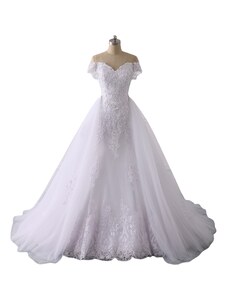 Donna Bridal svatební krajkové šaty 2v1 s odnímatelnou tylovou sukní