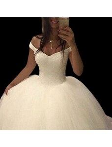 Donna Bridal luxusní svatební šaty s krystalky nebo malými perličkami