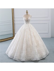 Donna Bridal dvojbarevné princeznovské svatební krajkové šaty + SPODNICE ZDARMA