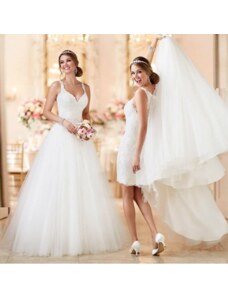 Donna Bridal krajkové svatební šaty 2v1 s odnímatelnou sukní