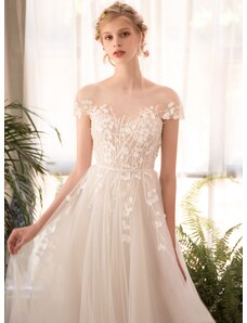 Donna Bridal nádherné romantické květované svatební šaty s vlečkou