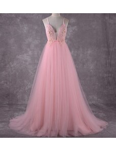 Donna Bridal romantické krajkové květované šaty pro družičku