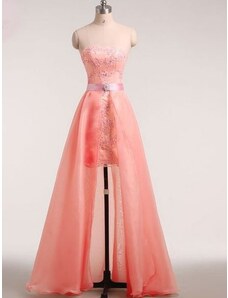 Donna Bridal krajkové koktejlové šaty s odepínací sukní a změnou barvy pásku