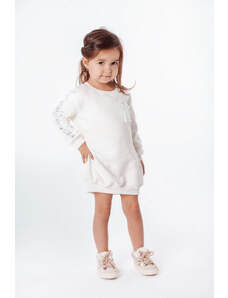 Dětské mikinové šaty WHITE PEARL