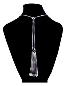 Klenoty z oceli Dámský náhrdelník DLOUHÝ s řetízkovým střapcem