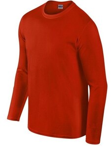 GILDAN Pánské tričko dlouhý rukáv červené