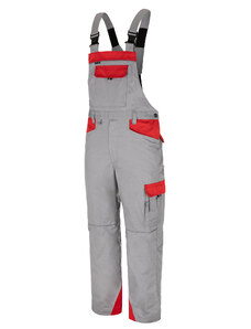 DYKENO Primo pracovní kalhoty s laclem šedo-červené