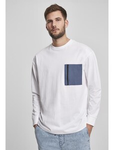 UC Men Boxy Big Contrast Pocket LS bílá