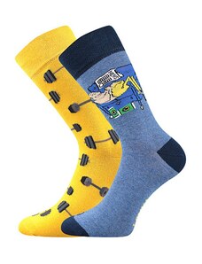 Lonka Žluto modré pánské ponožky GAUČOVÝ POVALEČ