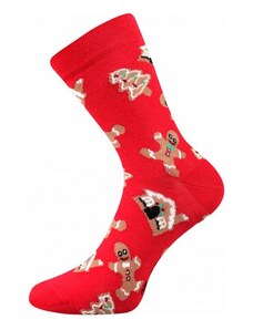 Lonka Vánoční červené pánské ponožky PERNÍČCI