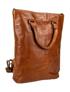 Dámský kožený batoh-taška hnědý BHARÁTÍ - SAJO, řemeslná výroba