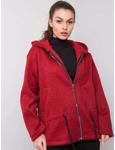 Fashionhunters Kaštanový kabát s kapucí