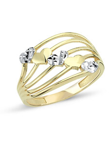 Lillian Vassago Zlatý prsten se srdíčky LLV46-GR007